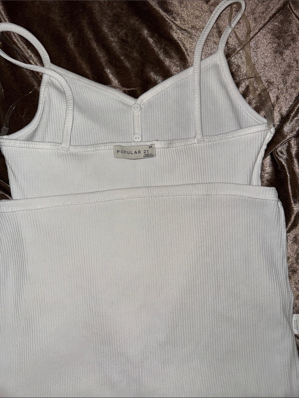 White Ribbed Mini Dress with Button Front thick stretching material - Picture 5 of 5